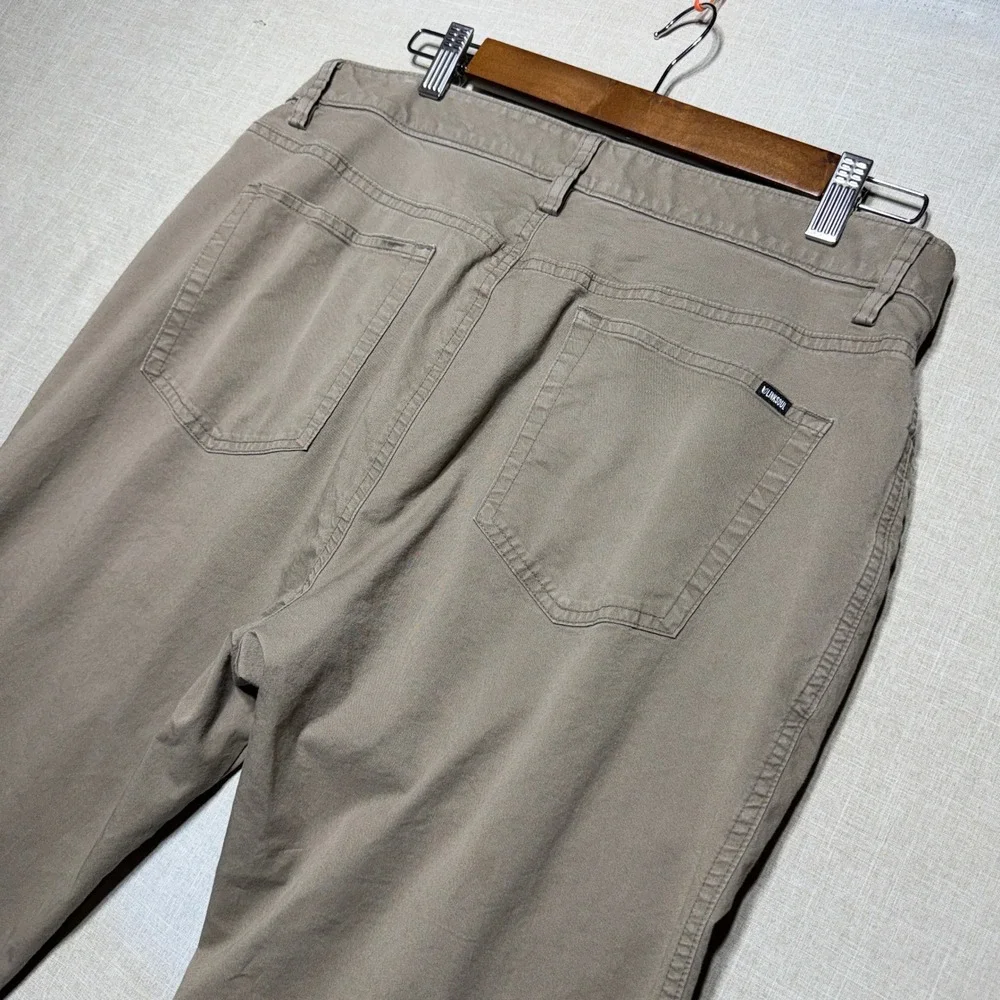 Linksoul Pants Men 34Sx30 Brown Solid Straight LS6168 Golf Chino Tencel Stretch